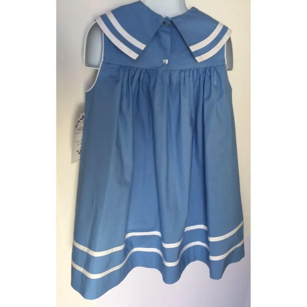 Girls Dress Size 2T Lavender Blue Boutique Cotton Blend Church Party Bow Gift - Picture 2 of 6